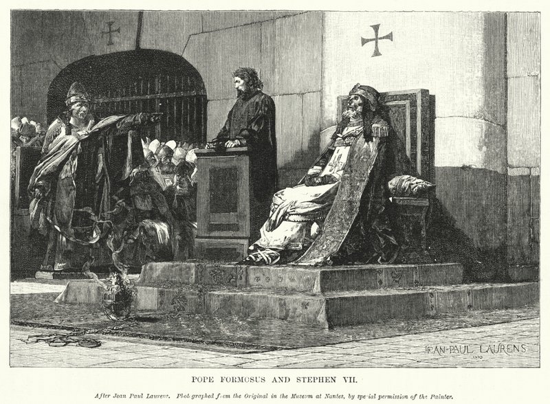 Papież Formozus i Stefan VII (rycina) autorstwa Jean Paul (after) Laurens