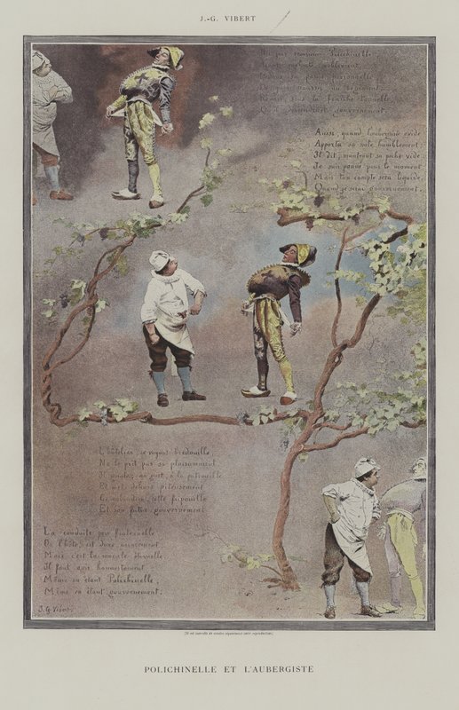 Polichinelle i karczmarz autorstwa Jehan Georges Vibert