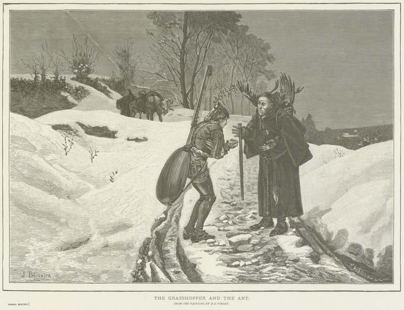 Konik polny i mrówka autorstwa Jehan Georges Vibert
