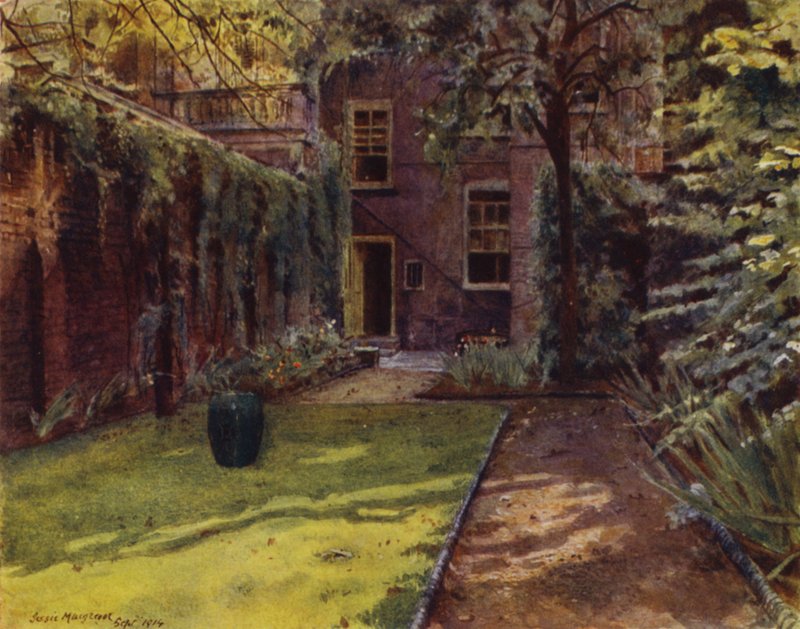 Carlyle House, Widok na ogród i dom (kolor lito) autorstwa Jessie MacGregor