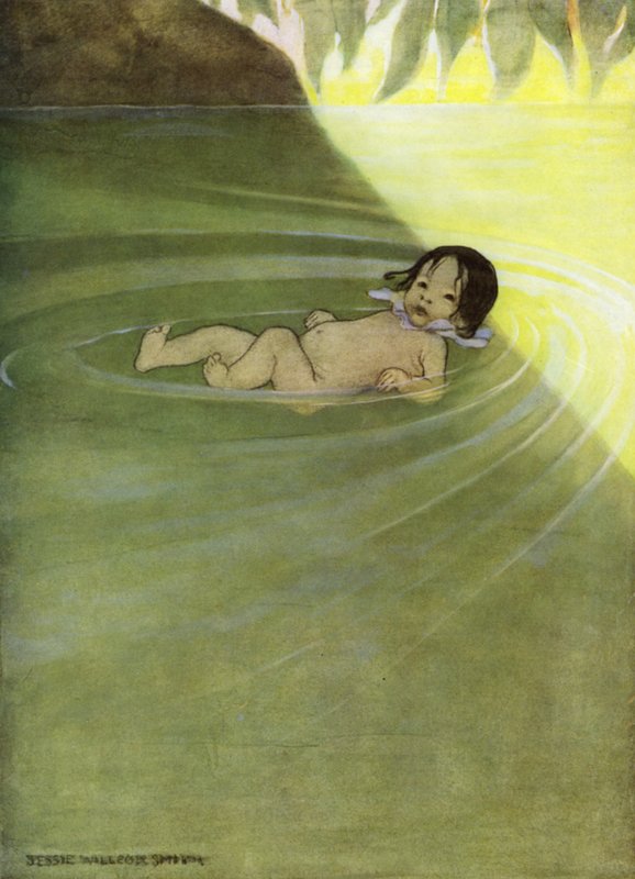 Ilustracja do The Water Babies autorstwa Charlesa Kingsleya (kolor lito) autorstwa Jessie Willcox Smith