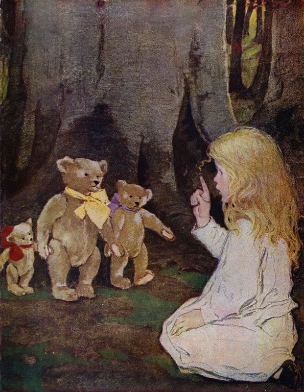 Trzy niedźwiedzie (kolor lito) autorstwa Jessie Willcox Smith