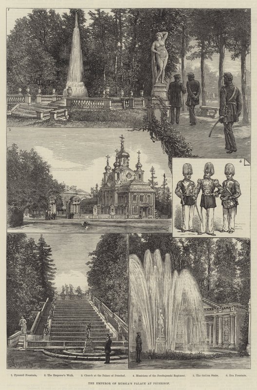 Pałac Cesarza Rosji w Peterhofie autorstwa Johann Nepomuk Schonberg