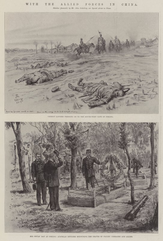 Z siłami sojuszniczymi w Chinach autorstwa Johann Nepomuk Schonberg