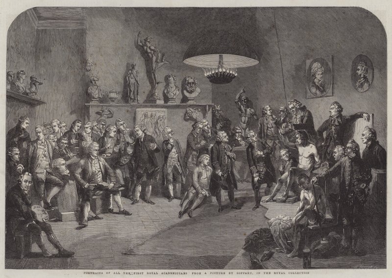 Portrety wszystkich pierwszych akademików królewskich autorstwa Johan Joseph Zoffany