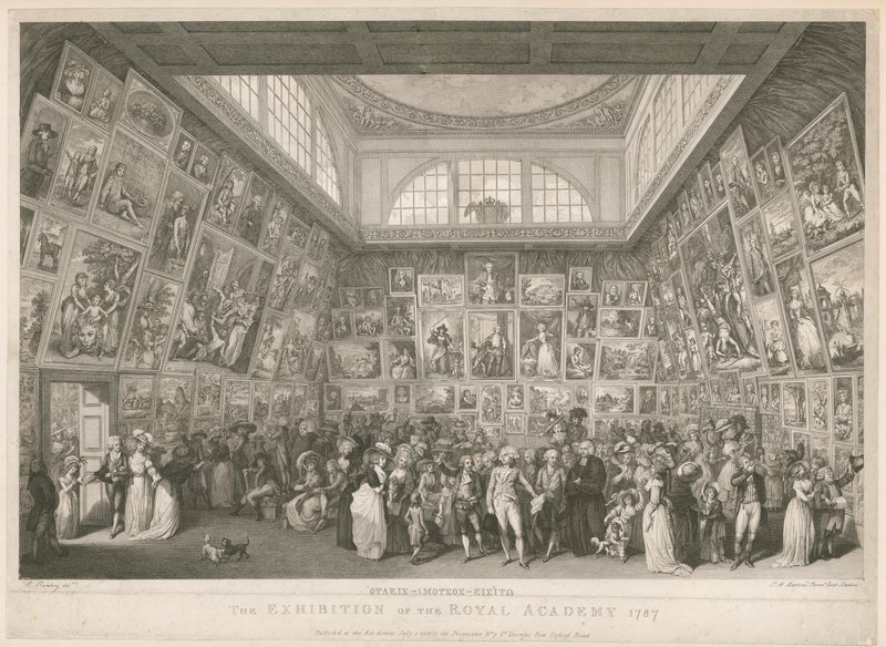 Wystawa Akademii Królewskiej 1787 autorstwa Johann Heinrich Ramberg