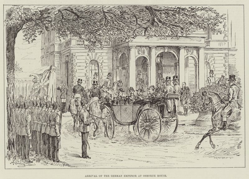 Przybycie cesarza niemieckiego do Osborne House autorstwa Johann Nepomuk Schonberg