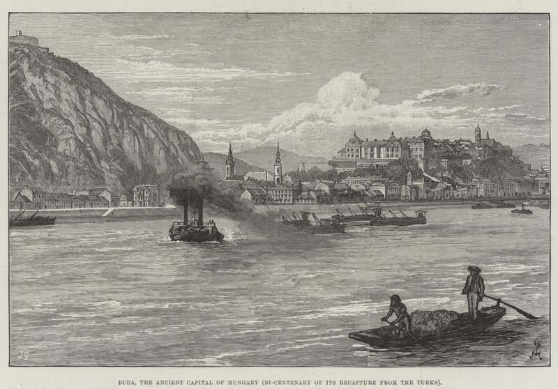 Buda, starożytna stolica Węgier, dwusetna rocznica jej odbicia z rąk Turków autorstwa Johann Nepomuk Schonberg