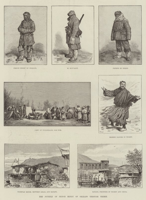 Podróż księcia Henryka z Orleanu przez Tybet autorstwa Johann Nepomuk Schonberg