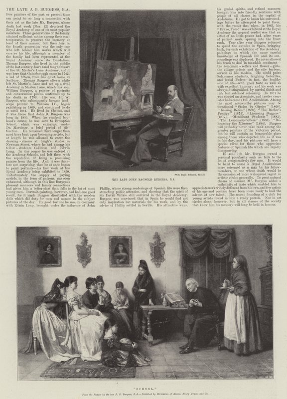 Nieżyjący już JB Burgess, RA autorstwa John Bagnold Burgess