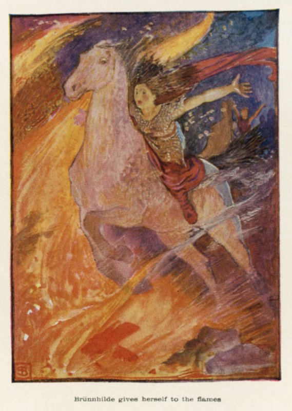 Brunhilda oddaje się płomieniom autorstwa John Byam Liston Shaw
