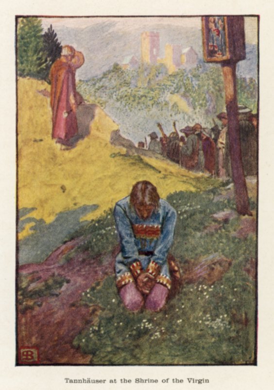 Tannhauser w Sanktuarium Dziewicy autorstwa John Byam Liston Shaw
