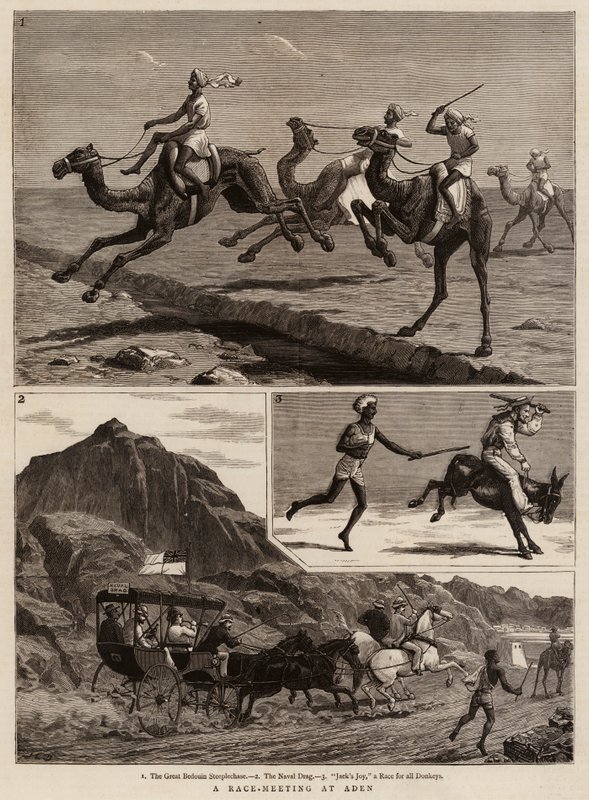 Spotkanie wyścigowe w Aden autorstwa John Charles Dollman
