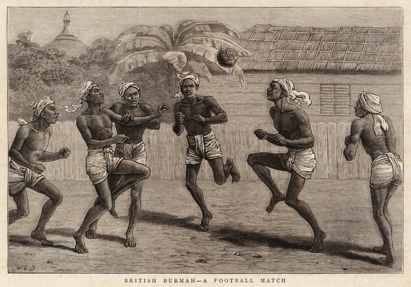 Brytyjska Birma, mecz piłki nożnej autorstwa John Charles Dollman