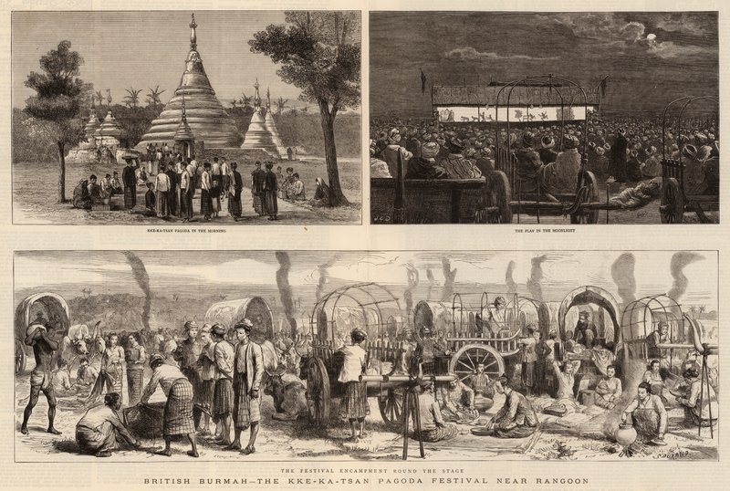 Brytyjska Birma, Festiwal Pagody Kke-Ka-Tsan w pobliżu Rangun autorstwa John Charles Dollman