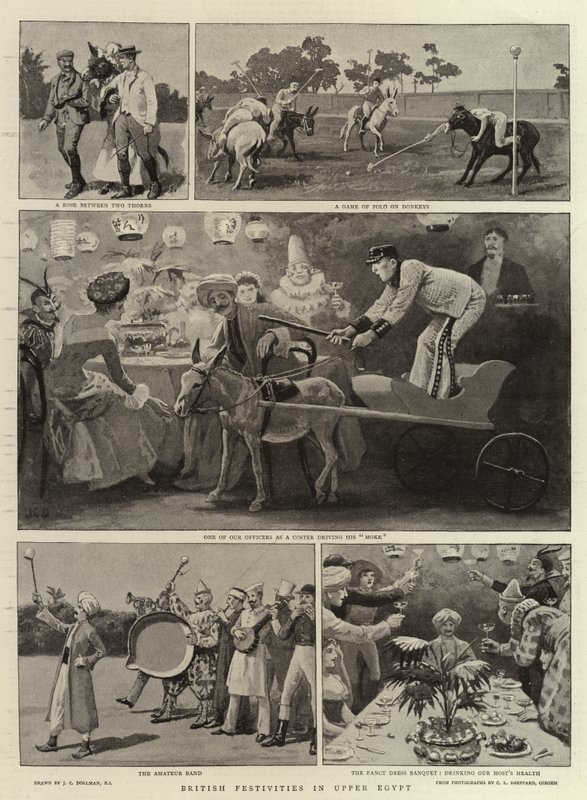 Grawerowanie brytyjskich uroczystości w Górnym Egipcie autorstwa John Charles Dollman
