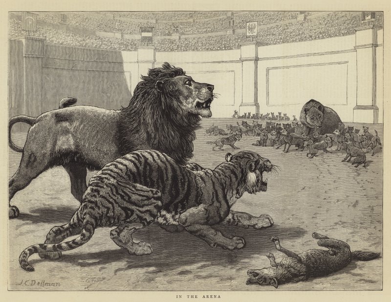 Na arenie autorstwa John Charles Dollman