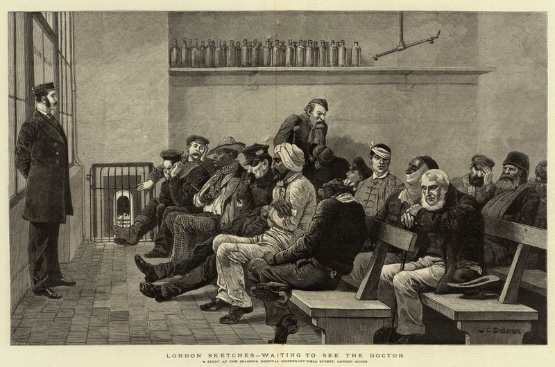 London Sketches, czekając na doktora autorstwa John Charles Dollman