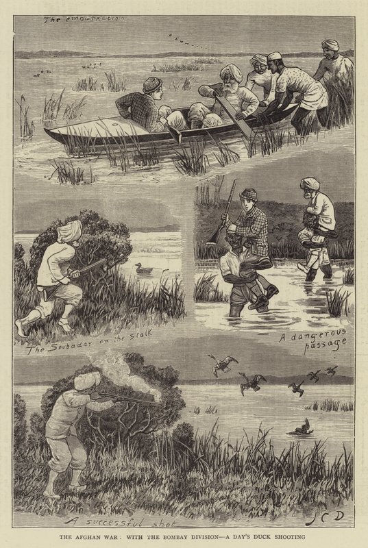 Wojna w Afganistanie, z Dywizją Bombaju, jednodniowe strzelanie do kaczek autorstwa John Charles Dollman