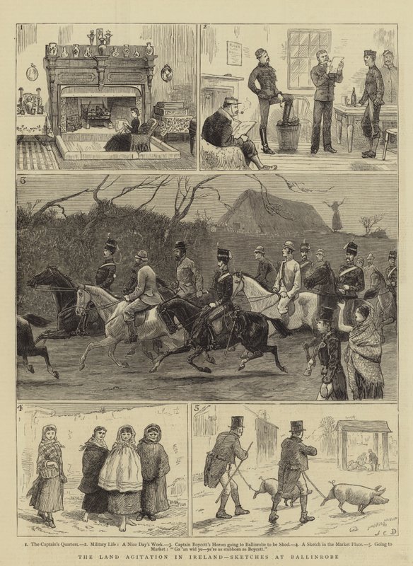 The Land Agitation in Ireland, Sketches at Ballinrobe autorstwa John Charles Dollman