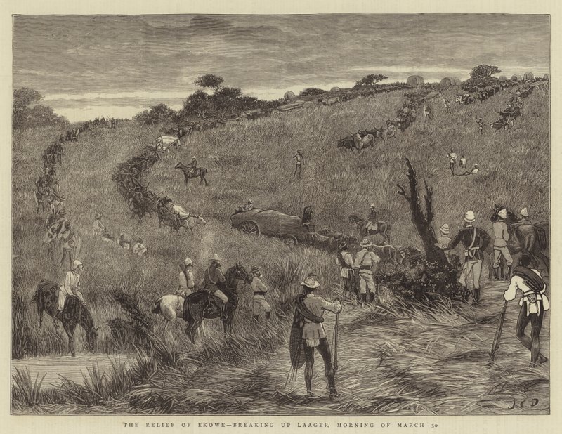 Ulga Ekowego, rozbicie Laagera, Poranek 30 marca autorstwa John Charles Dollman