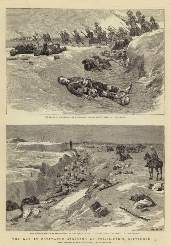 Wojna w Egipcie, szturm na Tel-el-Kebir, 13 września autorstwa John Charles Dollman