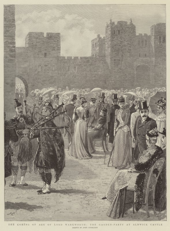 Dojrzewanie lorda Warkwortha, Garden-Party w zamku Alnwick autorstwa John Charlton