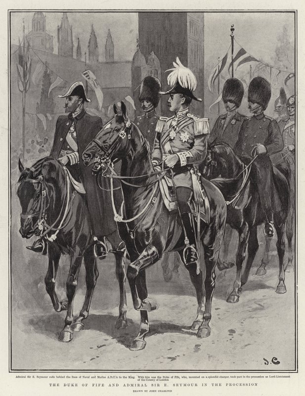 Książę Fife i admirał Sir E Seymour w procesji autorstwa John Charlton
