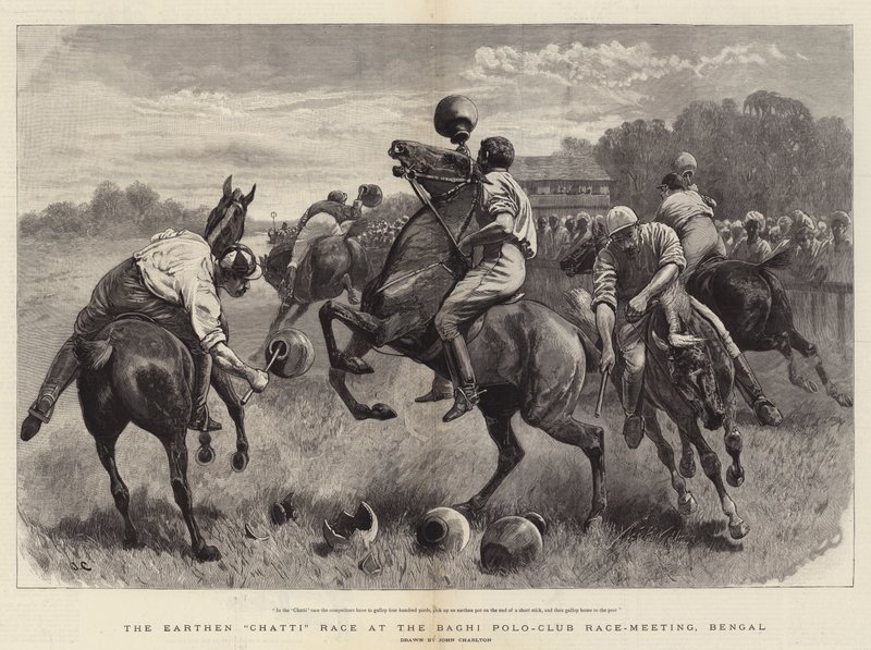 Earthen Chatti Race w Baghi Polo-Club Race-Meeting, Bengal autorstwa John Charlton