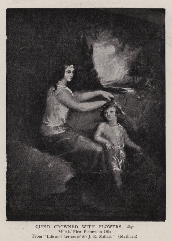 Amorek zwieńczony kwiatami, 1841 autorstwa John Everett Millais