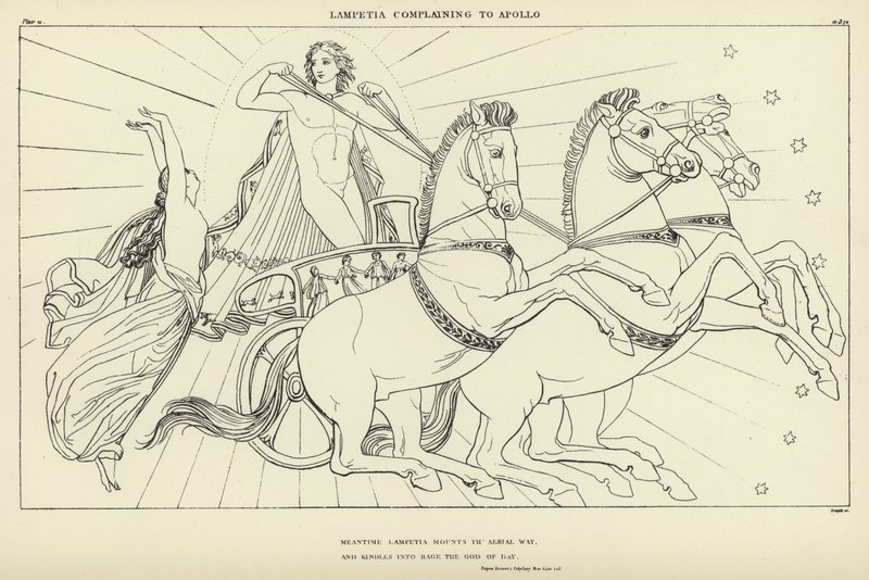 Lampetia narzeka na Apollo autorstwa John Flaxman