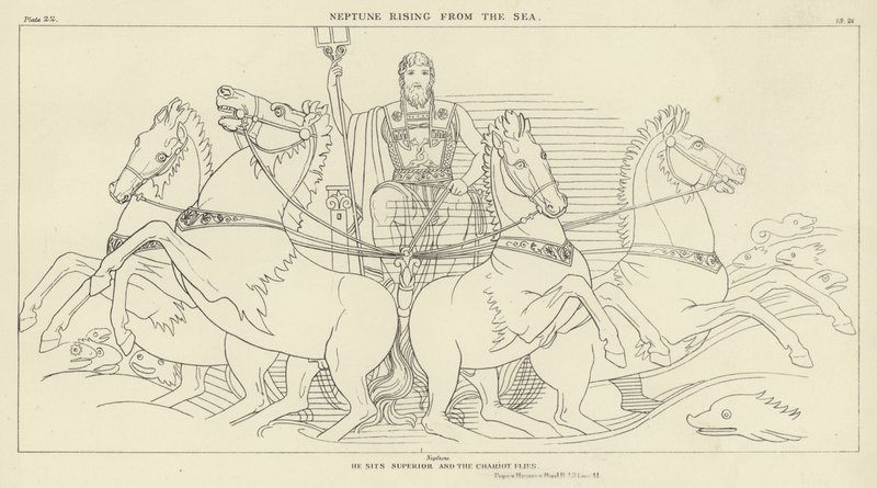 Neptun wznoszący się z morza autorstwa John Flaxman
