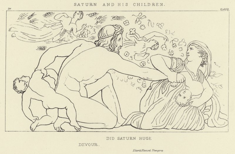 Saturn i jego dzieci autorstwa John Flaxman