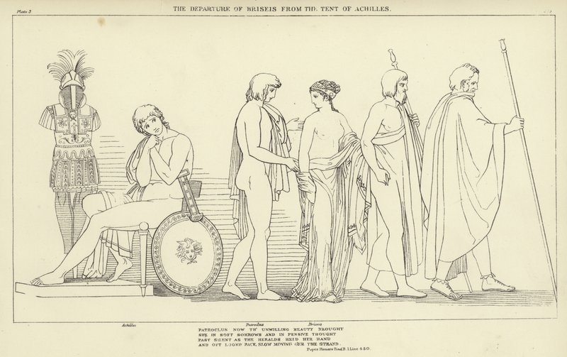 Odejście Briseis z namiotu Achillesa autorstwa John Flaxman