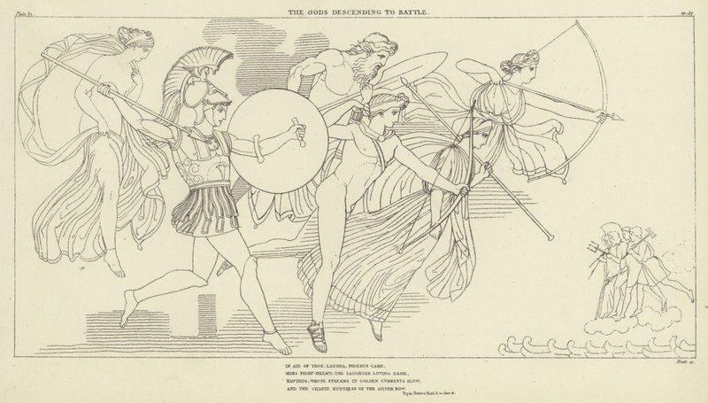 Bogowie zstępujący do bitwy autorstwa John Flaxman