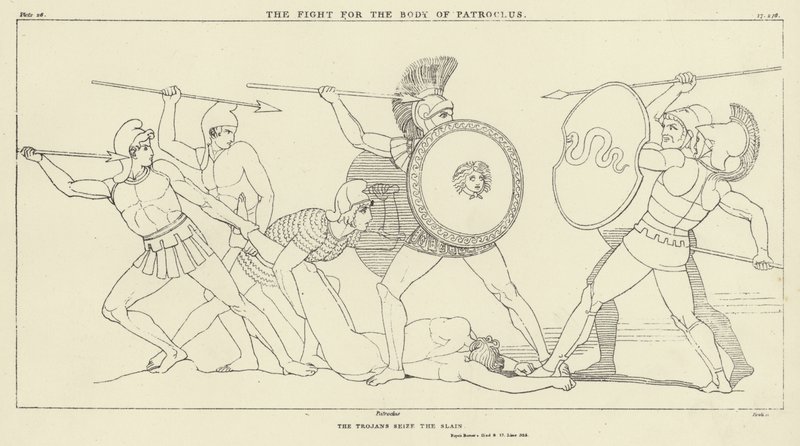 Walka o ciało Patroklusa autorstwa John Flaxman