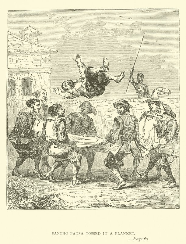 Sancho Pansa rzucony w koc autorstwa John Gilbert