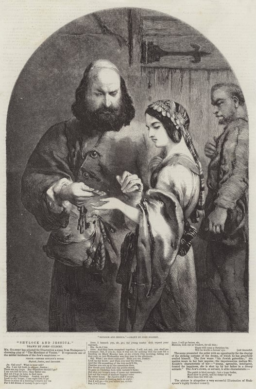 Shylock i Jessica autorstwa John Gilbert