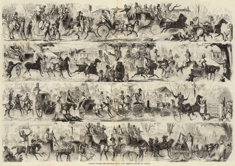 Epsom Races, powrót z Derby autorstwa John Leech