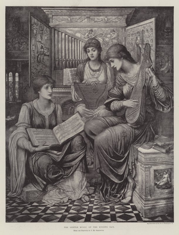 Delikatna muzyka minionych dni autorstwa John Melhuish Strudwick