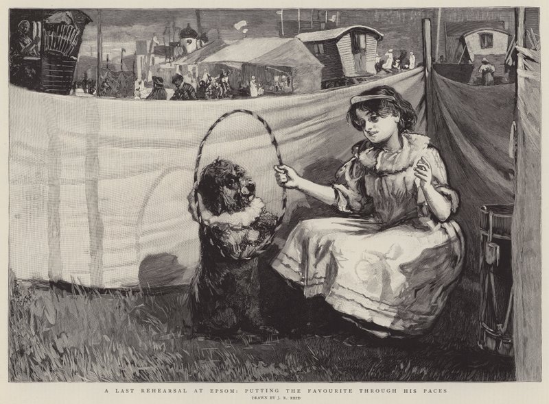 Ostatnia próba w Epsom, poddając faworyta próbie autorstwa John Robertson Reid