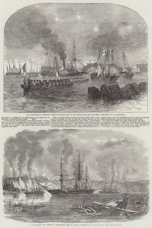 Bombardowanie Sveaborga autorstwa John Wilson Carmichael