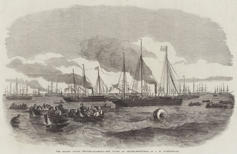 The Grand Naval Review, Liberałowie wyruszają na brzeg autorstwa John Wilson Carmichael