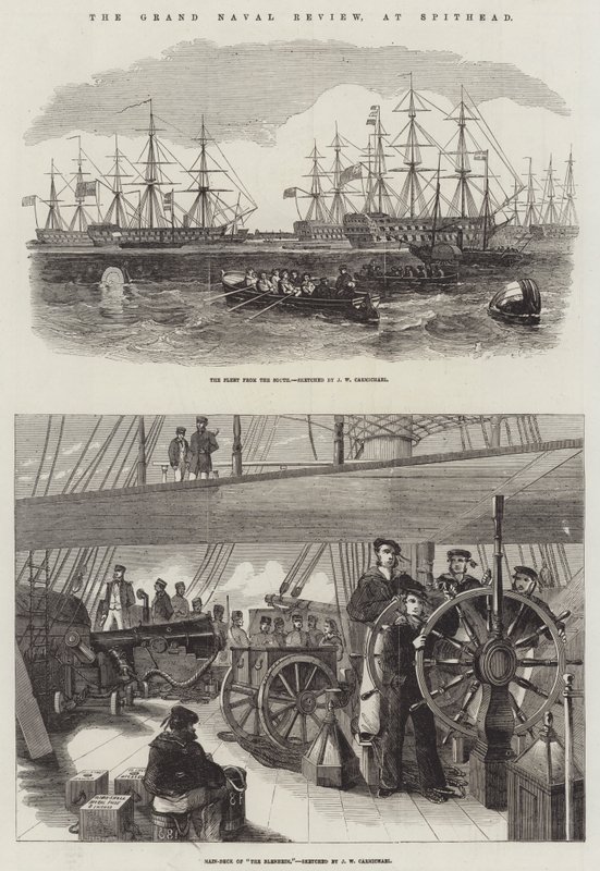 Wielki przegląd marynarki wojennej w Spithead autorstwa John Wilson Carmichael