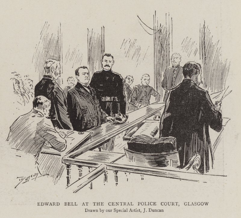 Edward Bell w Centralnym Sądzie Policji w Glasgow autorstwa after John Duncan
