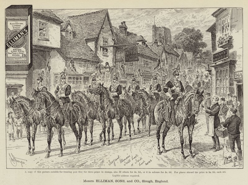 Reklama, Uniwersalny Embrocation Ellimana autorstwa John Bagnold Burgess
