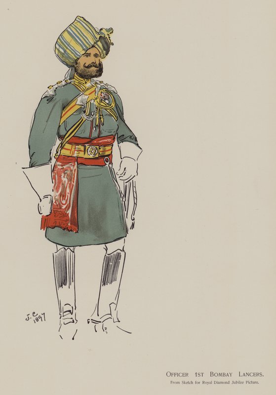 Oficer 1. Bombay Lancers (kolor lito) autorstwa John (after) Charlton