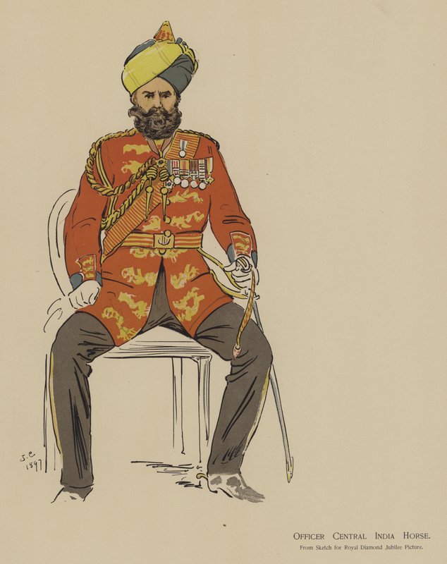 Oficer Central India Horse (kolor lito) autorstwa John (after) Charlton