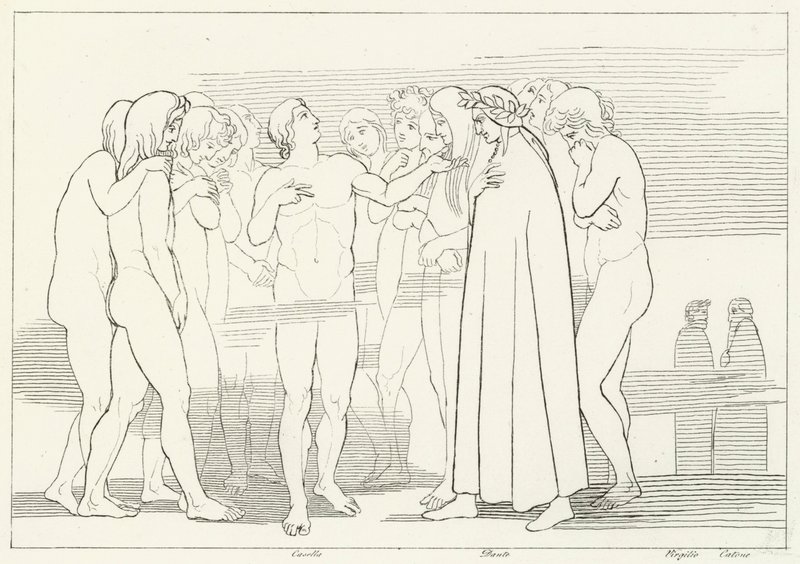 Pieśń Caselli, Czyściec, Canto 2 (rycina) autorstwa John (after) Flaxman