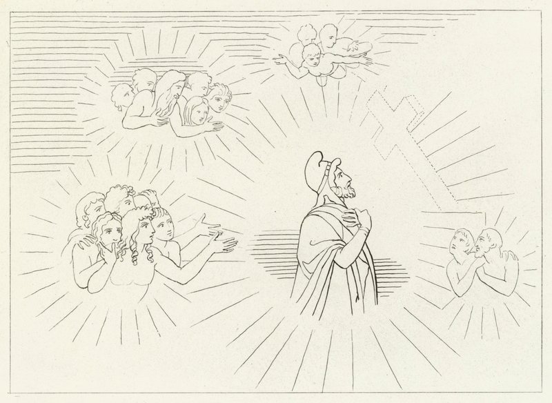 Niebiańskie wspaniałości, Raj, Canto 20 (grawerowanie) autorstwa John (after) Flaxman